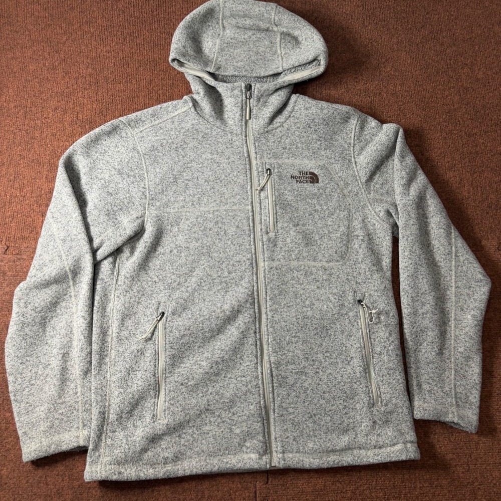 A- The North Face Gordon Lyons Full Zip Hoodie Mens Large‎ Heather Fleece Jacket
